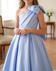 One-Shoulder-Satin-A-Line-Flower-Girl-Dress-4