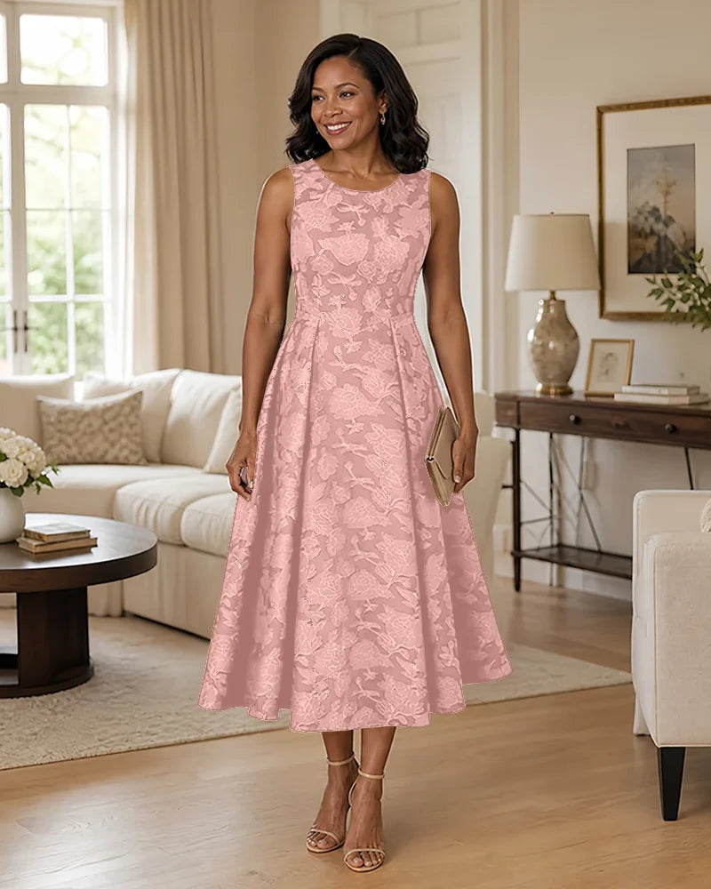 Floral-Jacquard-Mother-of-the-Bride-Midi-Dress-Blushing-Pink-1