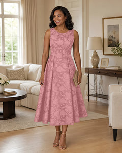 Floral-Jacquard-Mother-of-the-Bride-Midi-Dress-Dusty-Rose-1