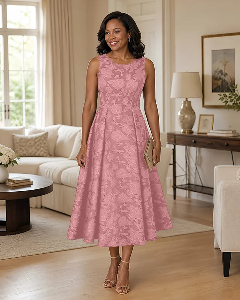 Floral-Jacquard-Mother-of-the-Bride-Midi-Dress-Dusty-Rose-1