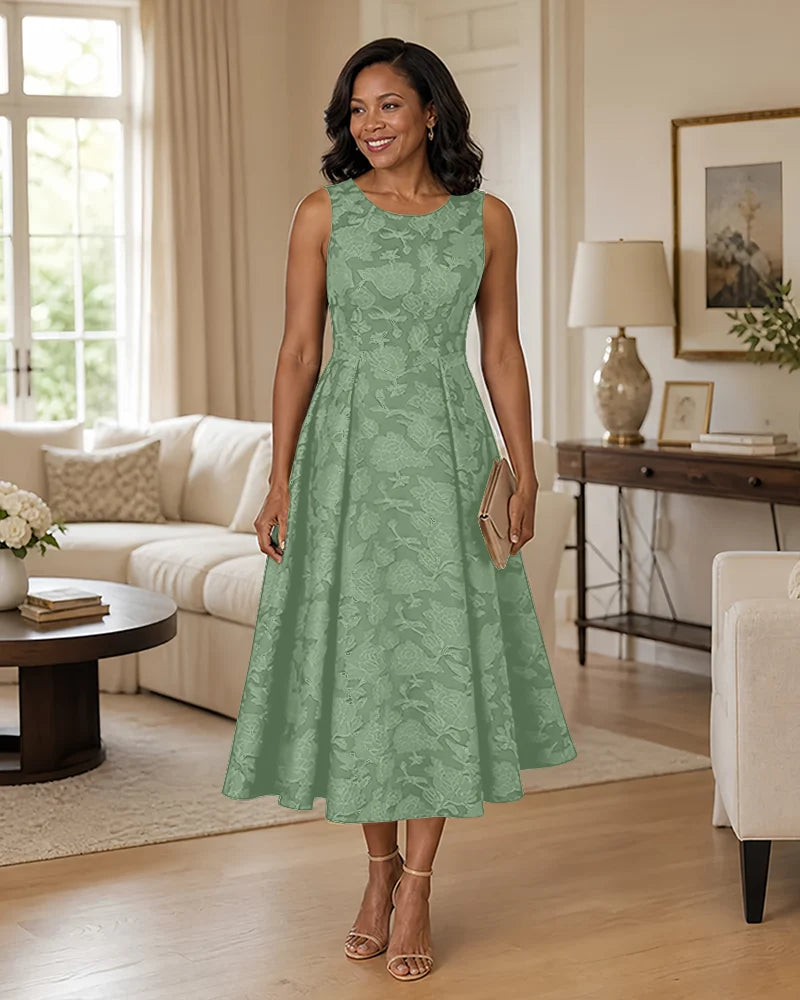 Floral-Jacquard-Mother-of-the-Bride-Midi-Dress-Dusty-Sage-1