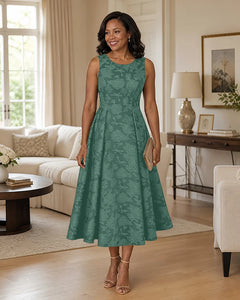 Floral-Jacquard-Mother-of-the-Bride-Midi-Dress-Eucalyptus-1