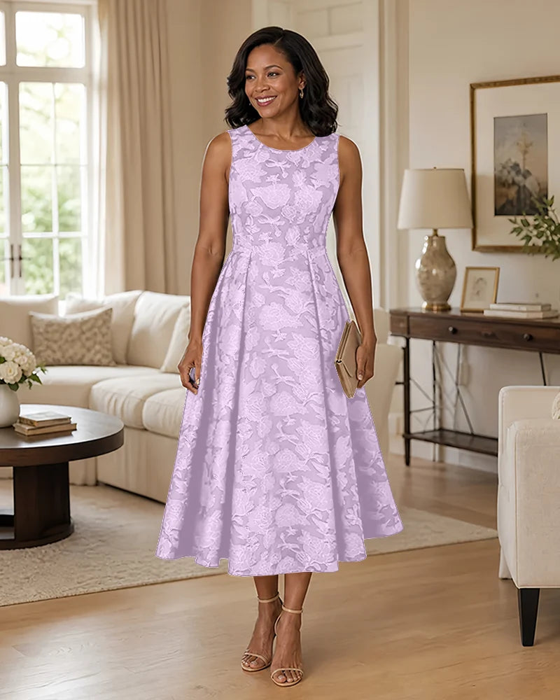 Floral-Jacquard-Mother-of-the-Bride-Midi-Dress-Lilac-1