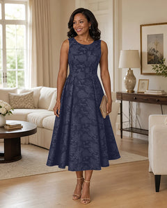 Floral-Jacquard-Mother-of-the-Bride-Midi-Dress-Stormy-1