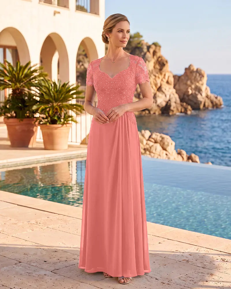 Sweetheart Floor Length Chiffon Mother of the Bride Dress