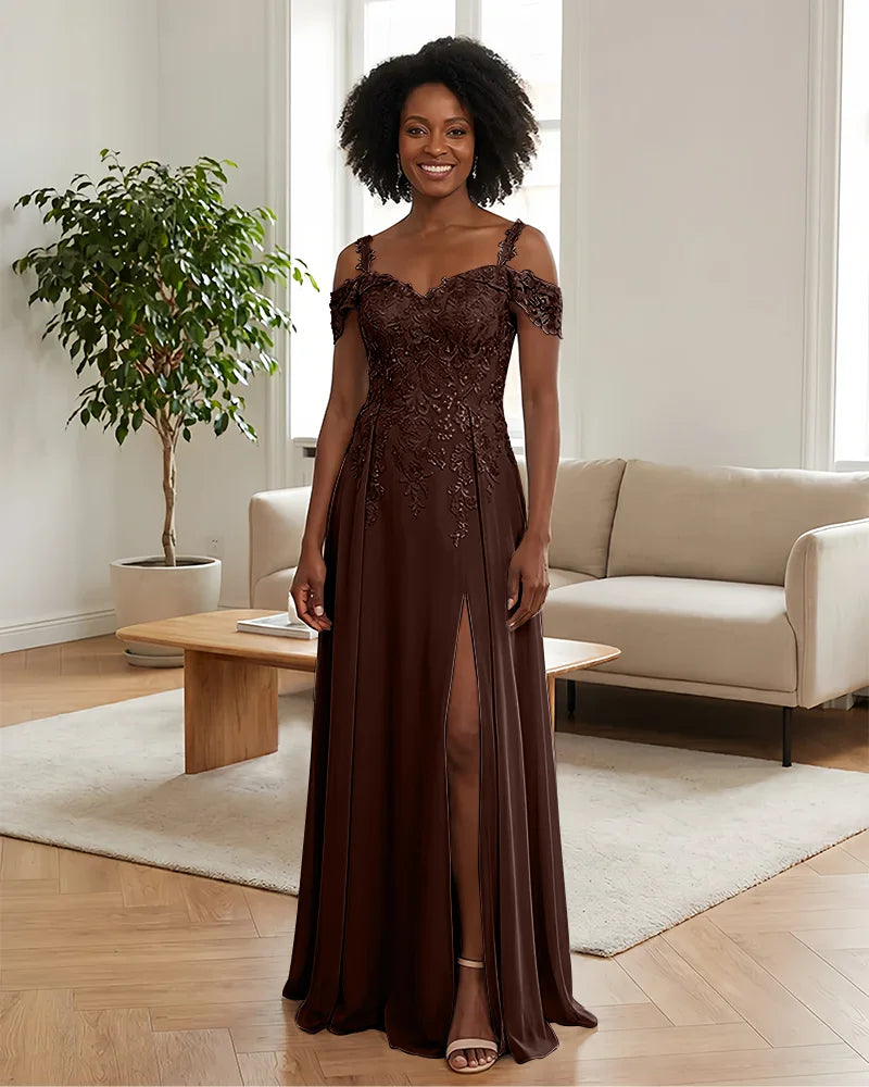 Sequin Lace Off-the-Shoulder Bridesmaid Dress