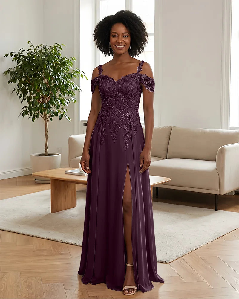 Sequin Lace Off-the-Shoulder Bridesmaid Dress