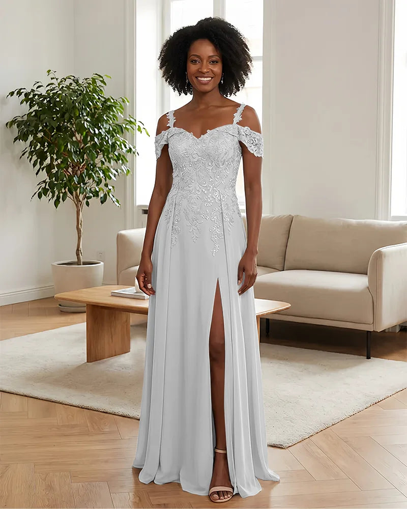 Sequin Lace Off-the-Shoulder Bridesmaid Dress