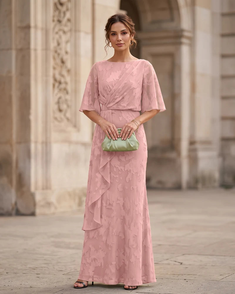 Mermaid Mother of the Bride Dress with Flutter Sleeves
