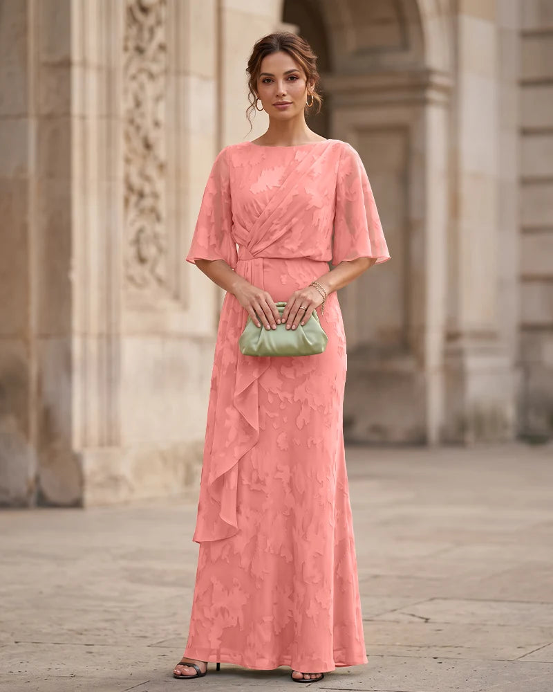Mermaid Mother of the Bride Dress with Flutter Sleeves