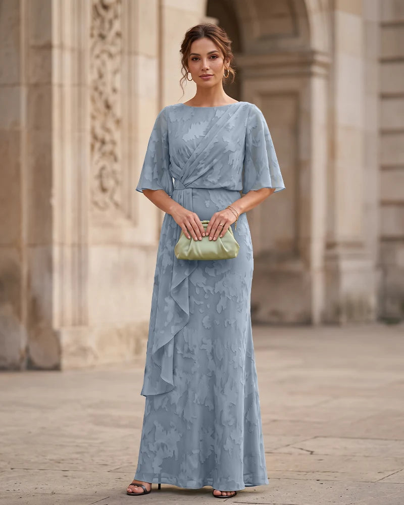 Mermaid Mother of the Bride Dress with Flutter Sleeves