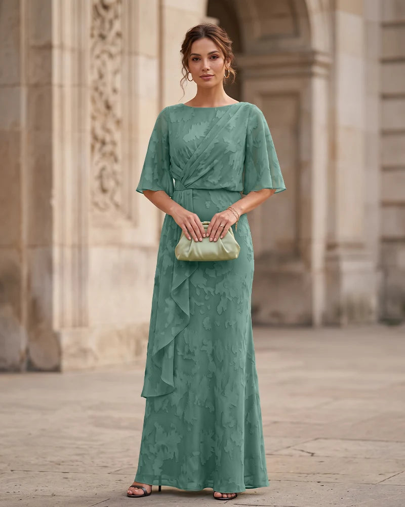Mermaid Mother of the Bride Dress with Flutter Sleeves
