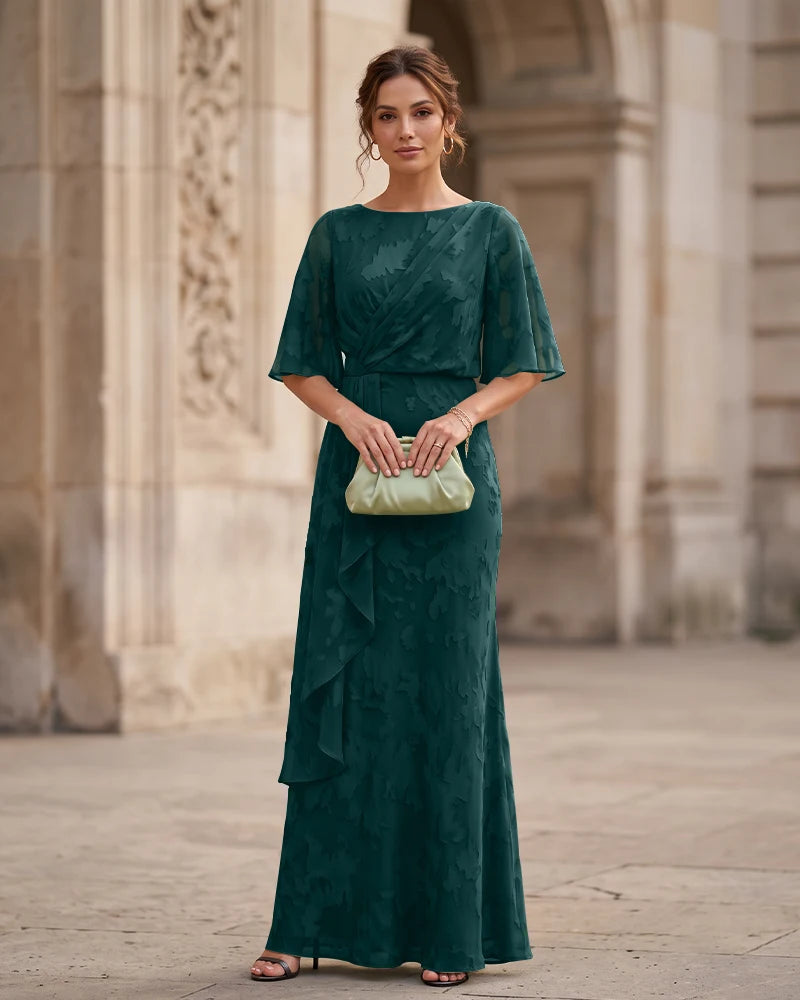 Mermaid Mother of the Bride Dress with Flutter Sleeves
