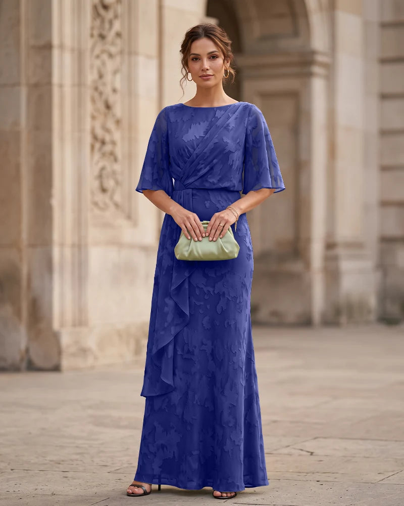 Mermaid Mother of the Bride Dress with Flutter Sleeves