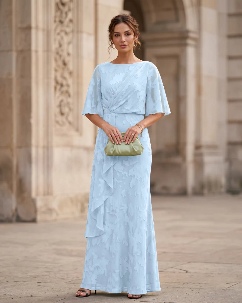 Mermaid Mother of the Bride Dress with Flutter Sleeves