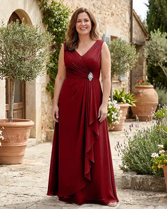 Draped-Ruched-Plus-Size-Mother-of-the-Bride-Dress-with-V-Neck-Desert-Rose-1