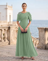 Elegant Mother of the Bride Dress with Draped Shoulder