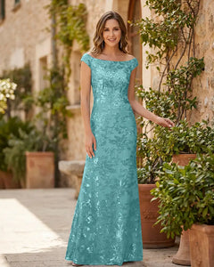 Mermaid-Mother-of-the-Bride-Dress-with-Sequin-Lace-Fabric-Turquoise-1