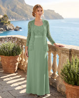 2 Piece Beaded Lace Jacket Mother of the Bride Dress
