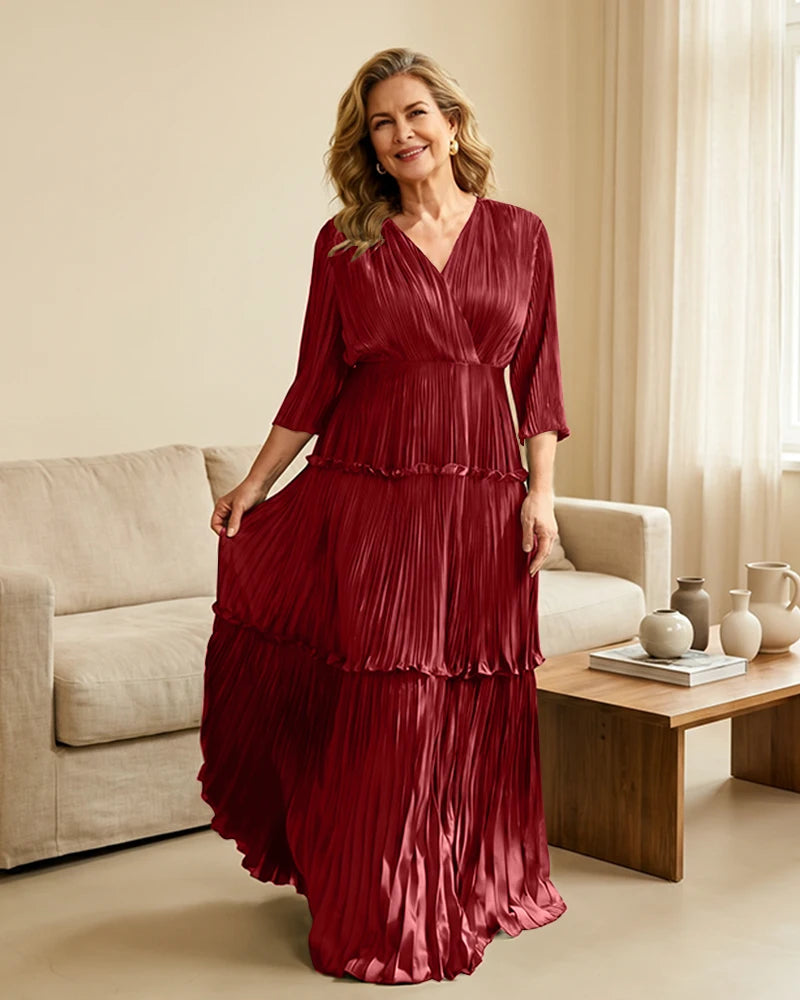 Plus-Size-V-Neck-Satin-Pleated-Tiered-Mother-of-the-Bride-Dress-Desert-Rose-1