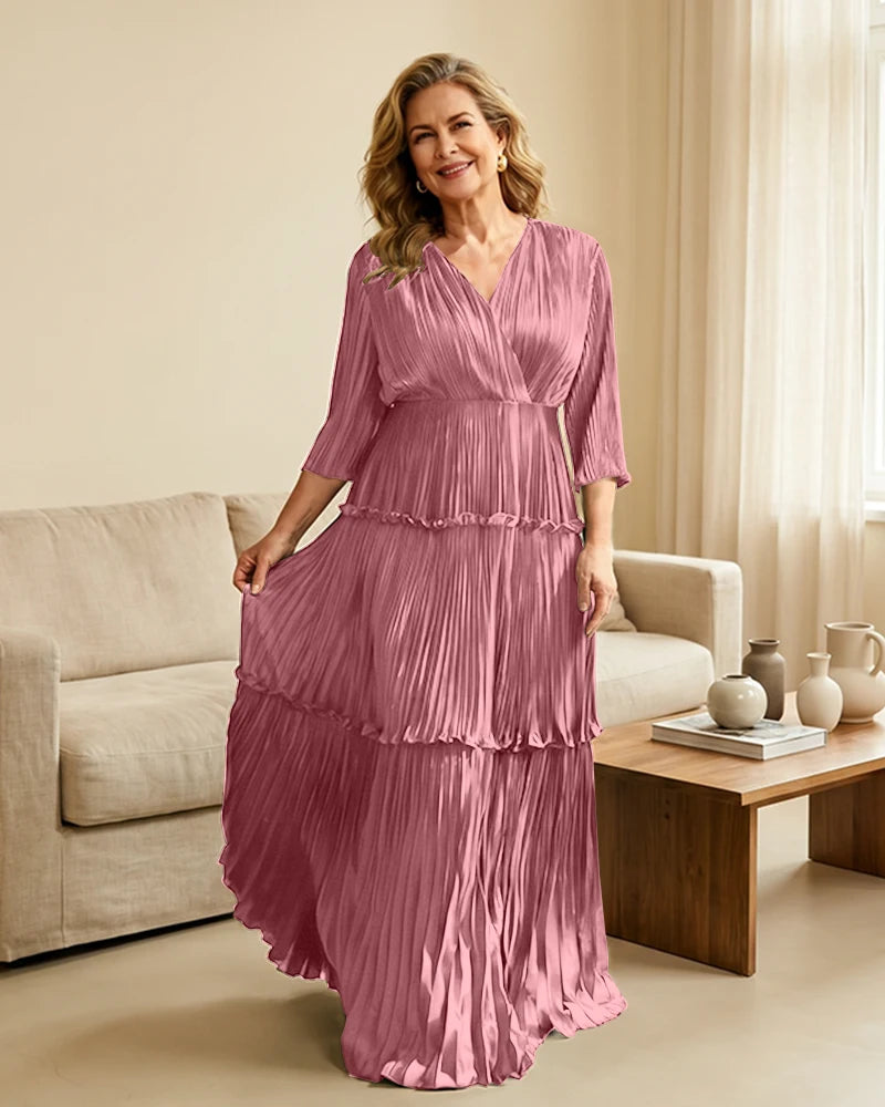 Plus-Size-V-Neck-Satin-Pleated-Tiered-Mother-of-the-Bride-Dress-Dusty-Rose-1