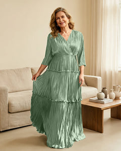 Plus-Size-V-Neck-Satin-Pleated-Tiered-Mother-of-the-Bride-Dress-Dusty-Sage-1