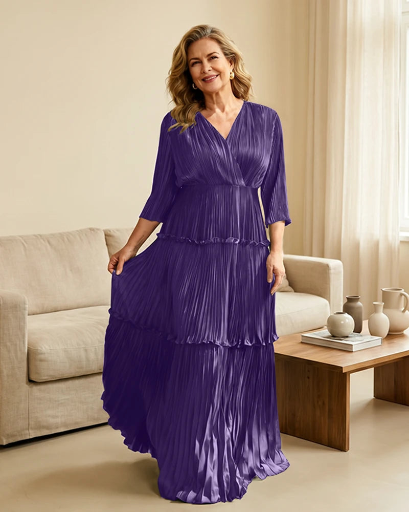 Plus-Size-V-Neck-Satin-Pleated-Tiered-Mother-of-the-Bride-Dress-Regency-1