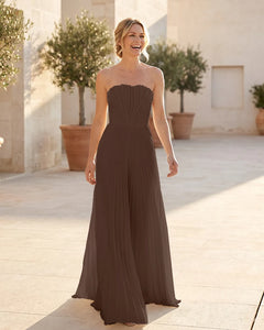 Strapless-Pleated-Maxi-Bridesmaid-Dress-with-Corset-Back-Chocolate-1