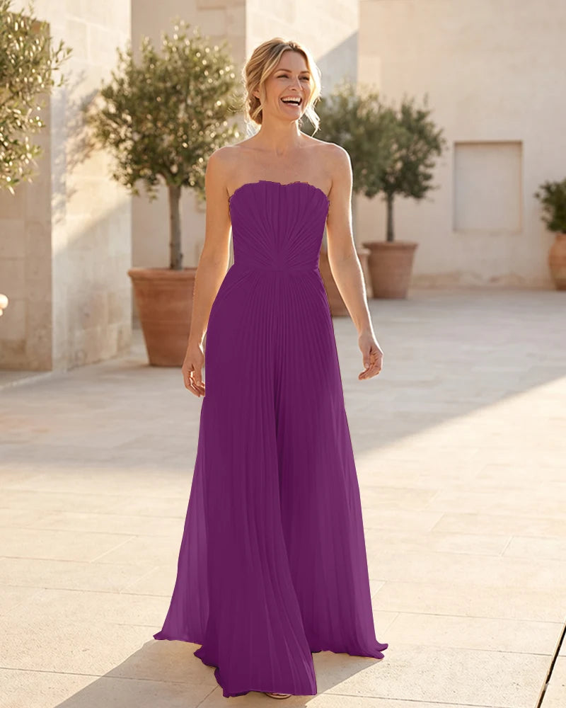 Strapless-Pleated-Maxi-Bridesmaid-Dress-with-Corset-Back-Grape-1