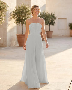 Strapless-Pleated-Maxi-Bridesmaid-Dress-with-Corset-Back-Ivory-1