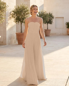 Strapless-Pleated-Maxi-Bridesmaid-Dress-with-Corset-Back-Peach-1
