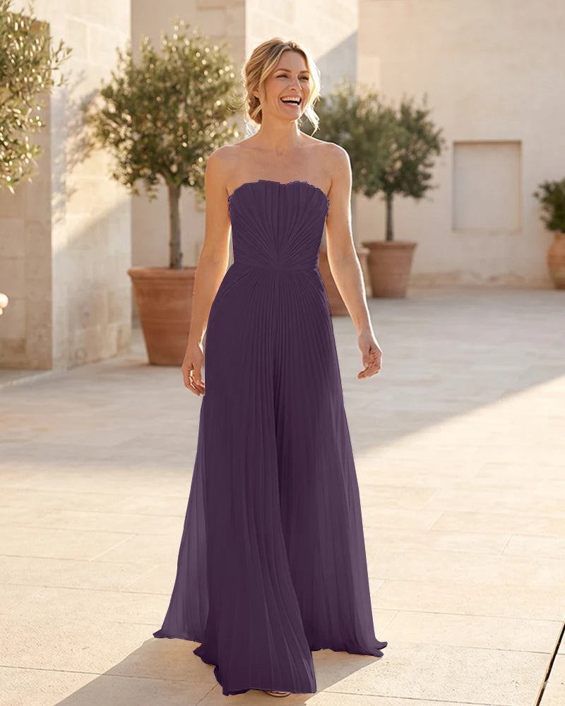 Strapless-Pleated-Maxi-Bridesmaid-Dress-with-Corset-Back-Plum-1