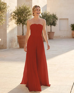 Strapless-Pleated-Maxi-Bridesmaid-Dress-with-Corset-Back-Rust-1