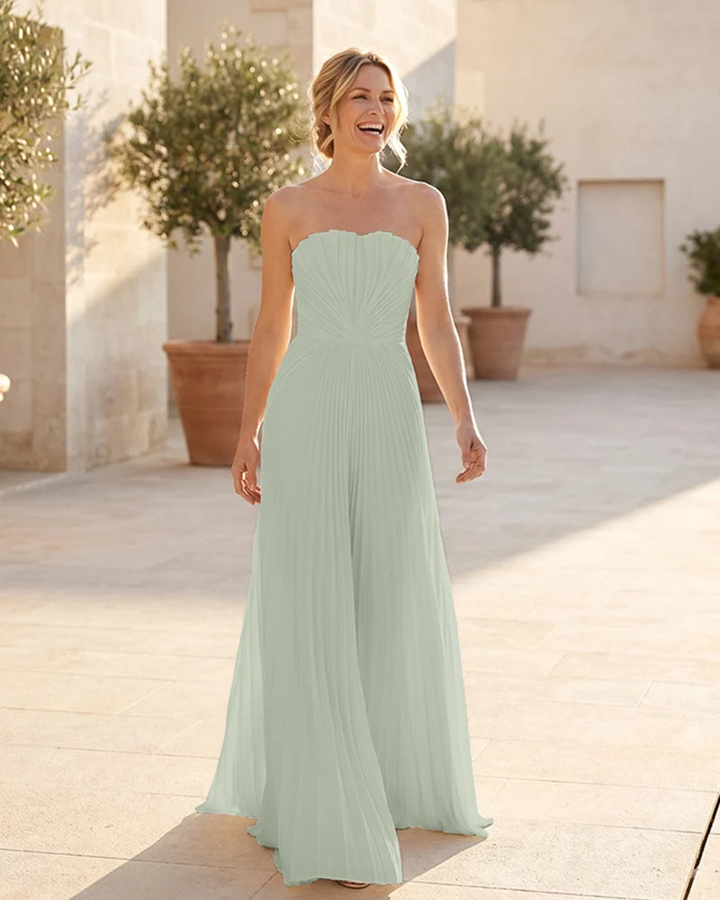 Strapless-Pleated-Maxi-Bridesmaid-Dress-with-Corset-Back-Sage-1