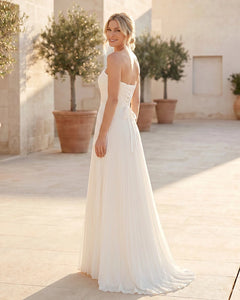 Strapless-Pleated-Maxi-Bridesmaid-Dress-with-Corset-Back-White-3
