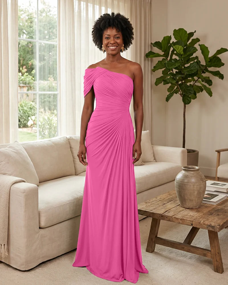 Off-the-Shoulder-Ruched-Mermaid-Corset-Back-Bridesmaid-Dress-Azalea-1