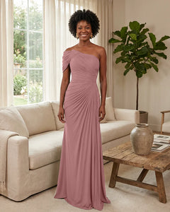 Off-the-Shoulder-Ruched-Mermaid-Corset-Back-Bridesmaid-Dress-Blush-1