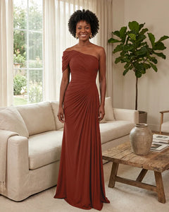 Off-the-Shoulder-Ruched-Mermaid-Corset-Back-Bridesmaid-Dress-Burnt-Orange-1