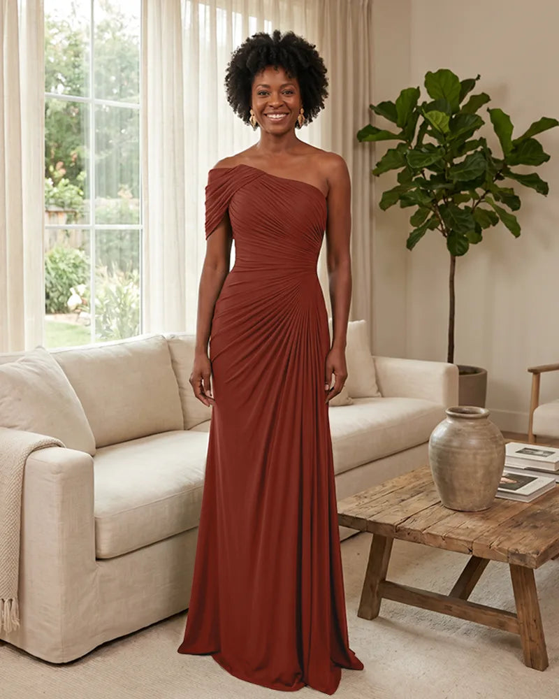 Off-the-Shoulder-Ruched-Mermaid-Corset-Back-Bridesmaid-Dress-Burnt-Orange-1