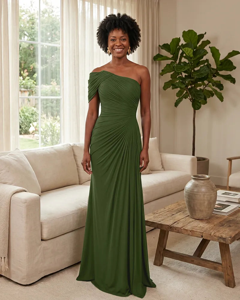 Off-the-Shoulder-Ruched-Mermaid-Corset-Back-Bridesmaid-Dress-Clover-1