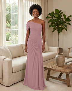 Off-the-Shoulder-Ruched-Mermaid-Corset-Back-Bridesmaid-Dress-Dusty-Rose-1