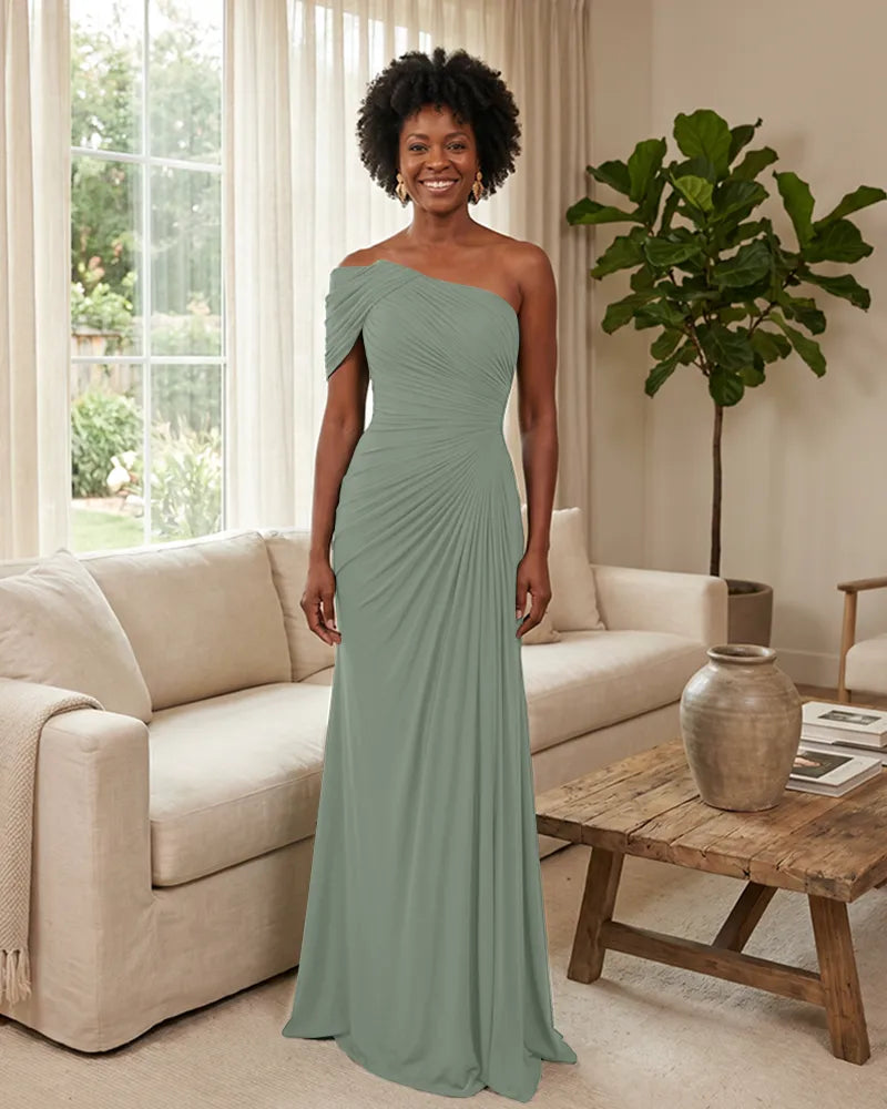 Off-the-Shoulder-Ruched-Mermaid-Corset-Back-Bridesmaid-Dress-Dusty-Sage-1