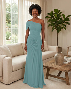 Off-the-Shoulder-Ruched-Mermaid-Corset-Back-Bridesmaid-Dress-Jade-1
