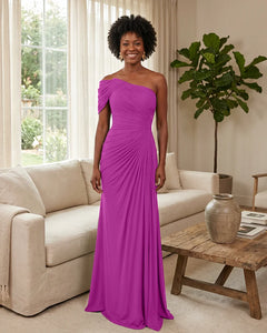 Off-the-Shoulder-Ruched-Mermaid-Corset-Back-Bridesmaid-Dress-Orchid-1