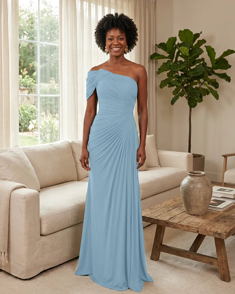 Off-the-Shoulder-Ruched-Mermaid-Corset-Back-Bridesmaid-Dress-Sky-Blue-1