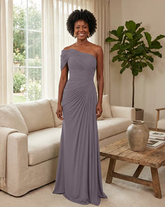 Off-the-Shoulder-Ruched-Mermaid-Corset-Back-Bridesmaid-Dress-Wisteria-1