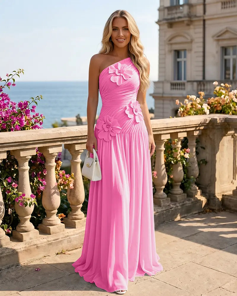 One-Shoulder-Bridesmaid-Dress-with-3D-Floral-Azalea-1