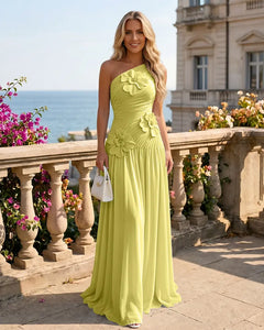 One-Shoulder-Bridesmaid-Dress-with-3D-Floral-Lemon-1