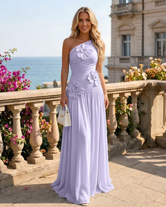 One-Shoulder-Bridesmaid-Dress-with-3D-Floral-Lilac-1