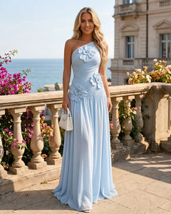 One-Shoulder-Bridesmaid-Dress-with-3D-Floral-Sky-Blue-1